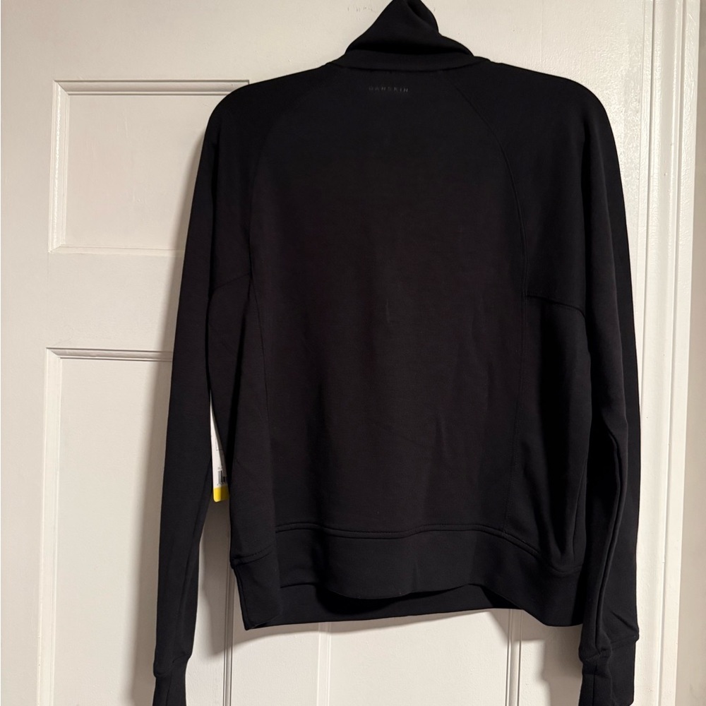 Danskin Women's Luxe Half Zip Top Black Pullover NWT - Picture 2 of 4